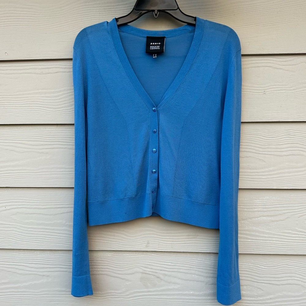 Akris Bergdore Goodman 50%silk,50%cotton cardigan